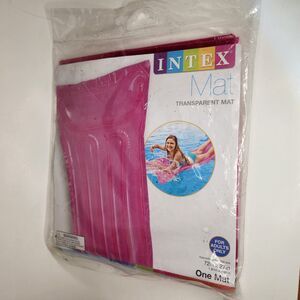 Intex 72”x27” Pool Mat, Float Swimming Inflatable Transparent  pink  Adult, New!